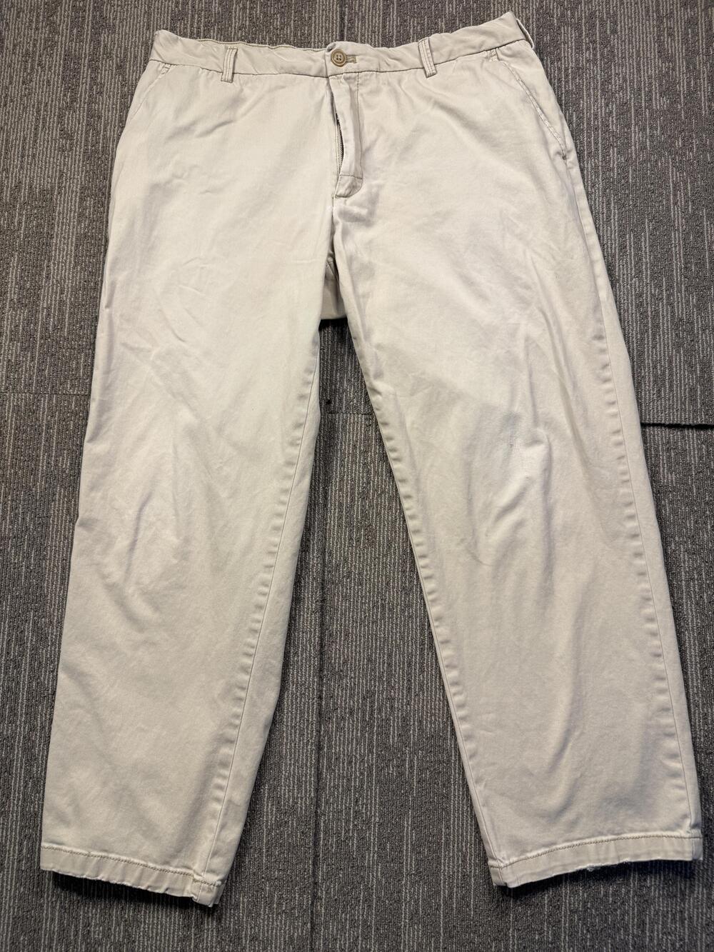 IZOD Saltwater Stretch Chino Pants Mens 34x29 Beige Classic Straight Leg Casual